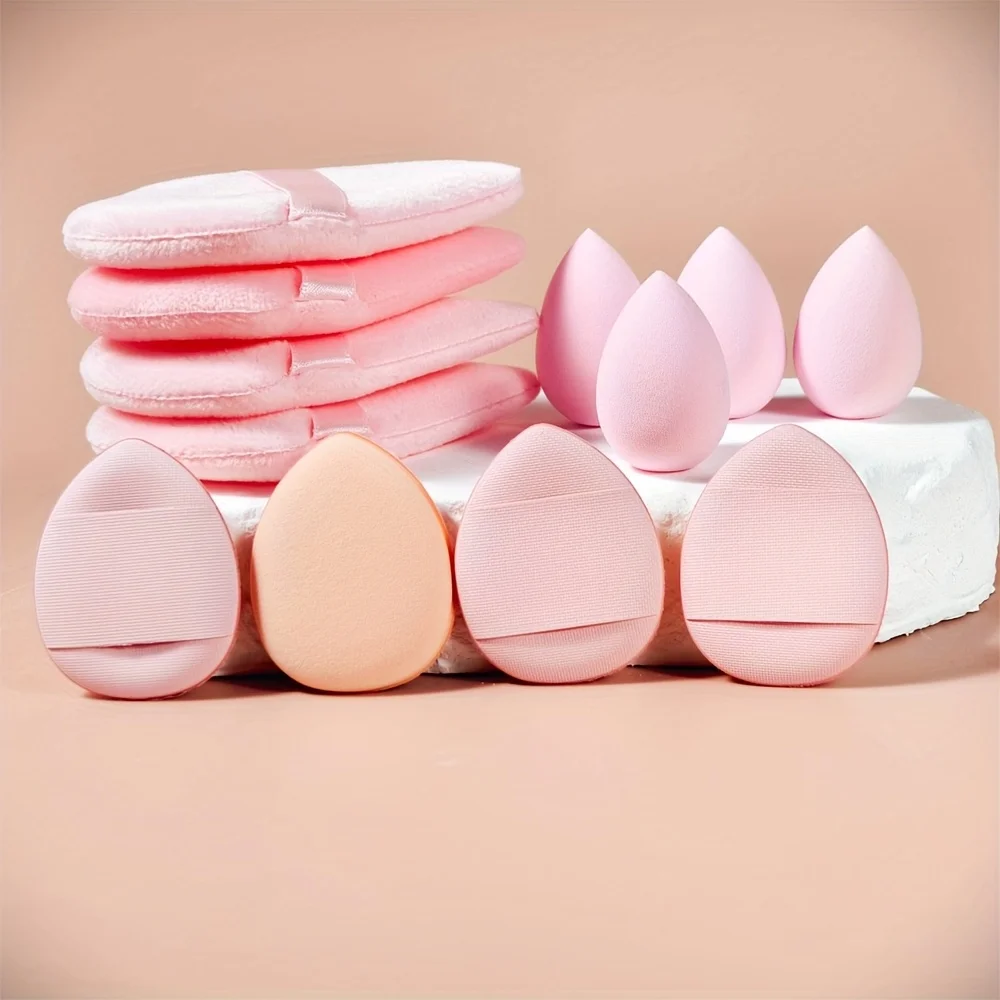 Spugne per trucco da 12 pezzi: frullatori di bellezza senza lattice per pelli sensibili, applicazione a doppio uso umido/secco (amichevole ai principianti)