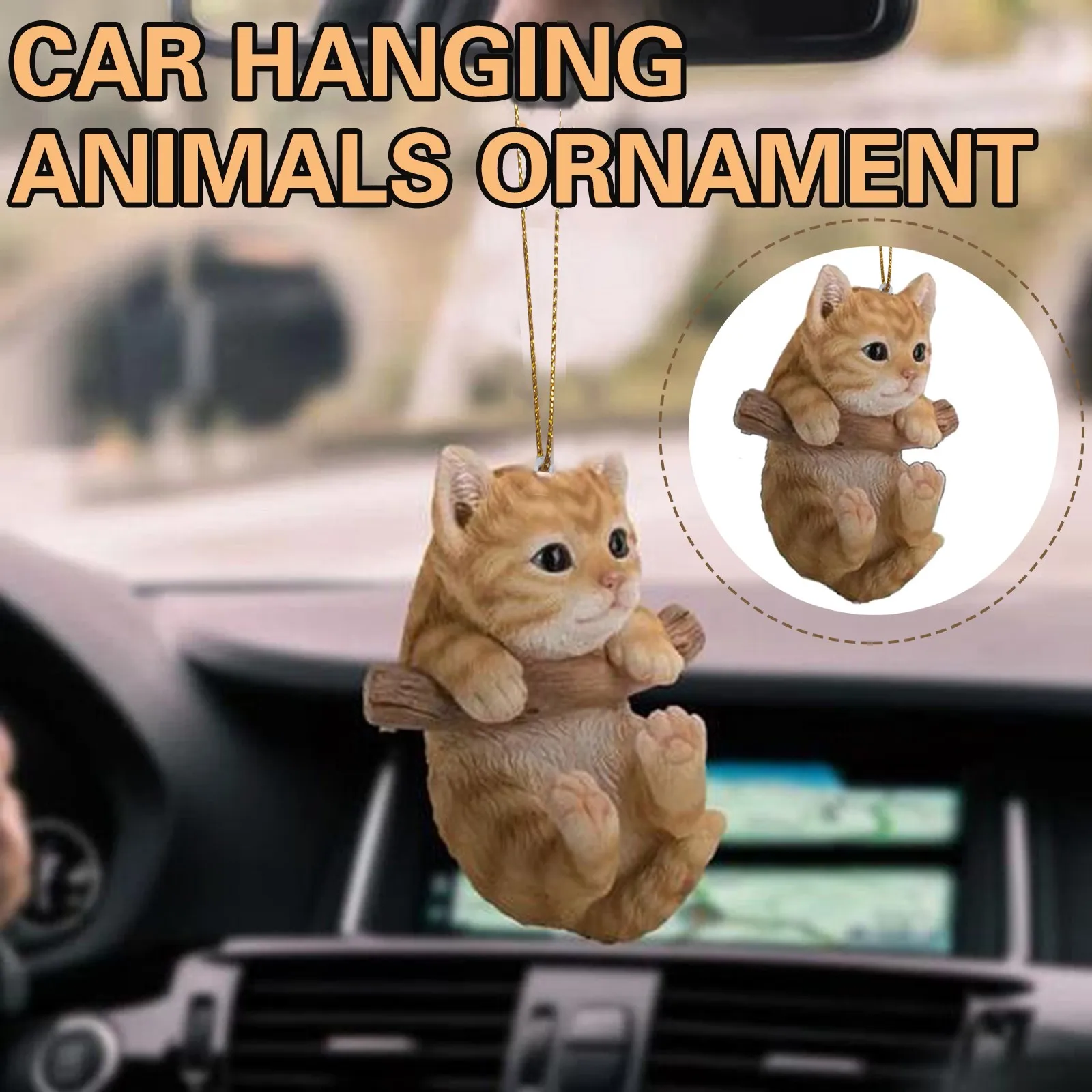 Flat Cat Dog Vehicle Hanging Ornament Car Accessories Interior Decoration View Mirror Plane Auto Accessories Pendant Home Decor