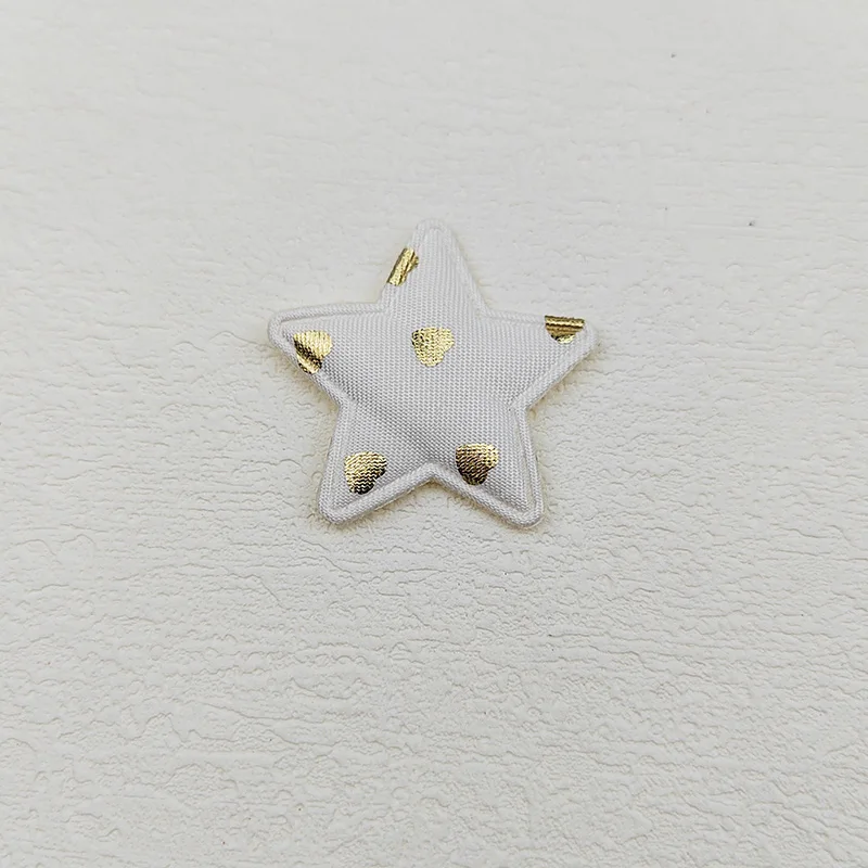 60 Stück, 3,3 cm, niedliche, goldfarbene Herz-, Punkte- und Sternapplikationen mit Polsterung für Kinder-Haarreifen, Haarspangen, Accessoires, Hüte und zur Dekoration. – Detail 14