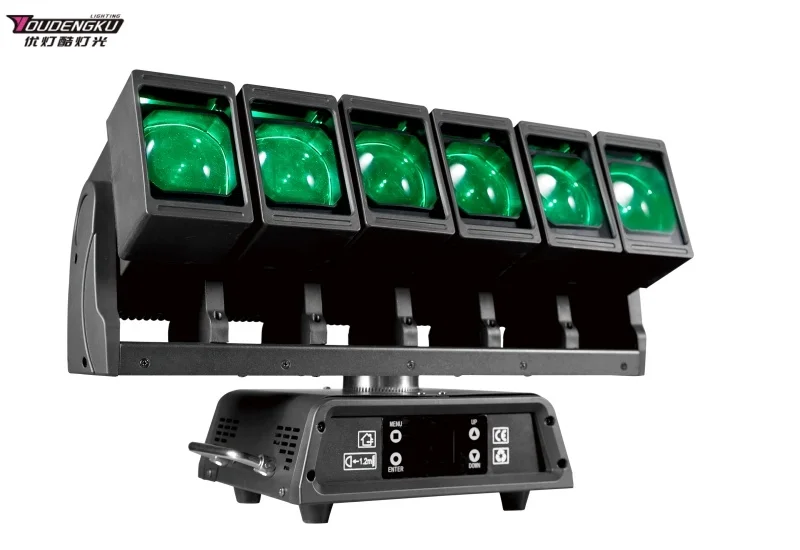 2 pieces 6 Heads 60W Infinite Rotation Moving Head Stage Light 4-in-1 Party Event LED Beam Wash Moving Light