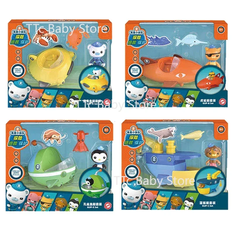 

Octonauts Above Beyond Explore Rescue Protect Toys Barnacles Kwazii Dashi Peso GUP-D B E C Sound Movable Set Anime Action Figure