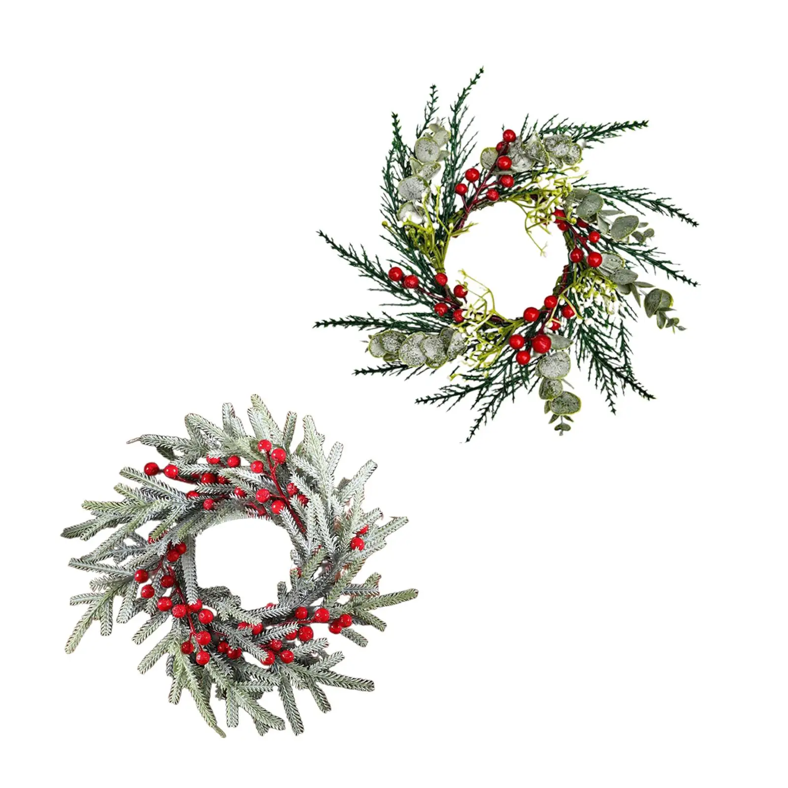 Christmas Candle Holder Table Centerpiece Xmas Wreath Decorative Candle Garland