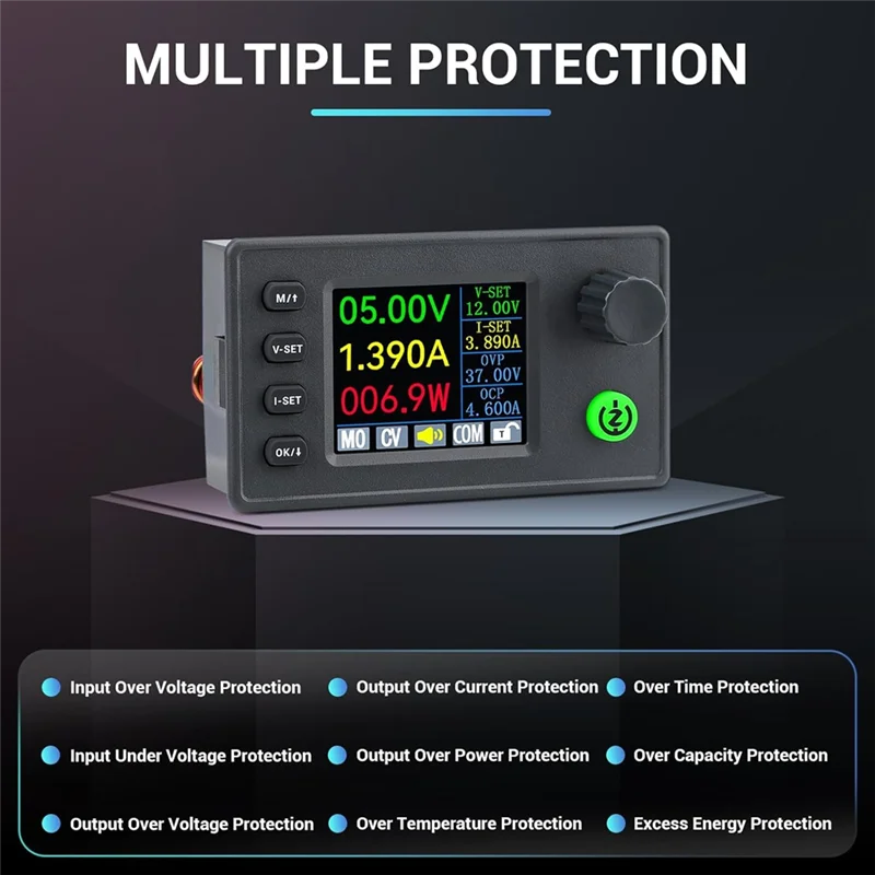 Регулируемый регулятор напряжения, ЖК-дисплей, понижающий преобразователь 6-36 В до 0,5-36 В, 4,5 А, 40 Вт для солнечных панелей RV