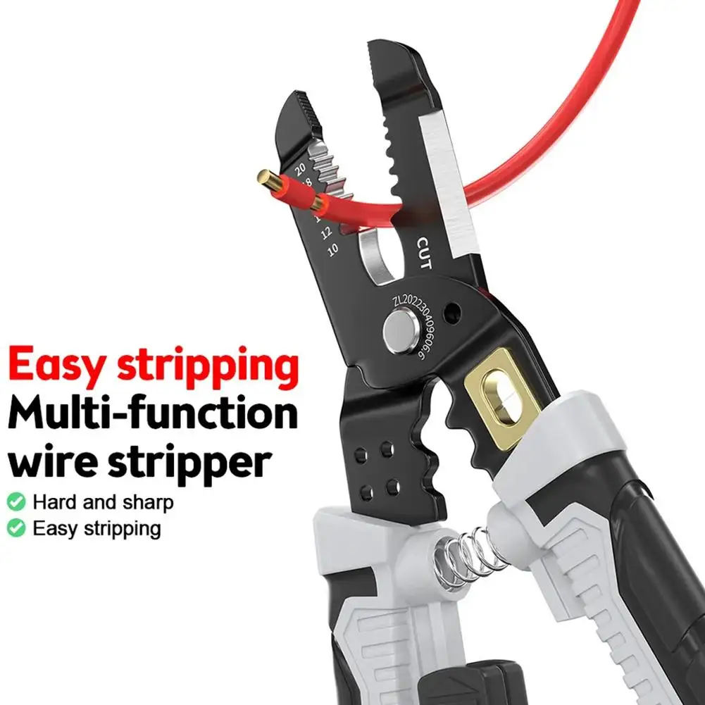 New Wire Stripper Pulling Plier Wire Cutter Multifunction Repairing Scissors Electrical Stripping Crimping Plier Hand Tool