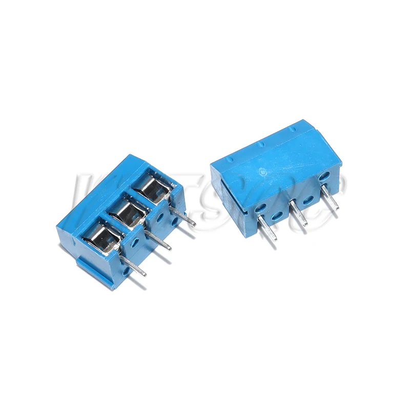 10Pcs KF301-2P KF301-3P 5mm PCB Screw Terminal Block KF301 2 Pin 3 Pin Wire Connector Straight Needle Blue