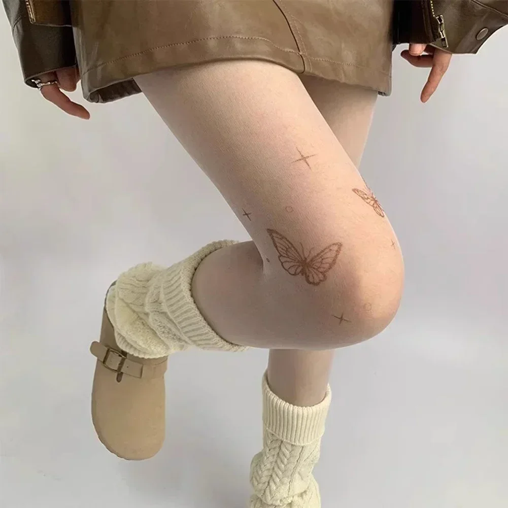 

Casual Outings Ultrathin Pantyhose Fake Tattoo Tights Black Casual Style Daily Use Home Club Wear Seasonal Fashion