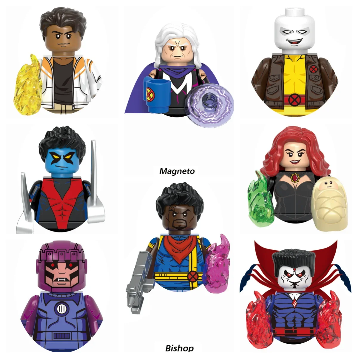 X-men Sunspot Magneto Hot toy Marvel Nightcrawler Bishop Brick Toy Mini action animated character Building blocks party gift