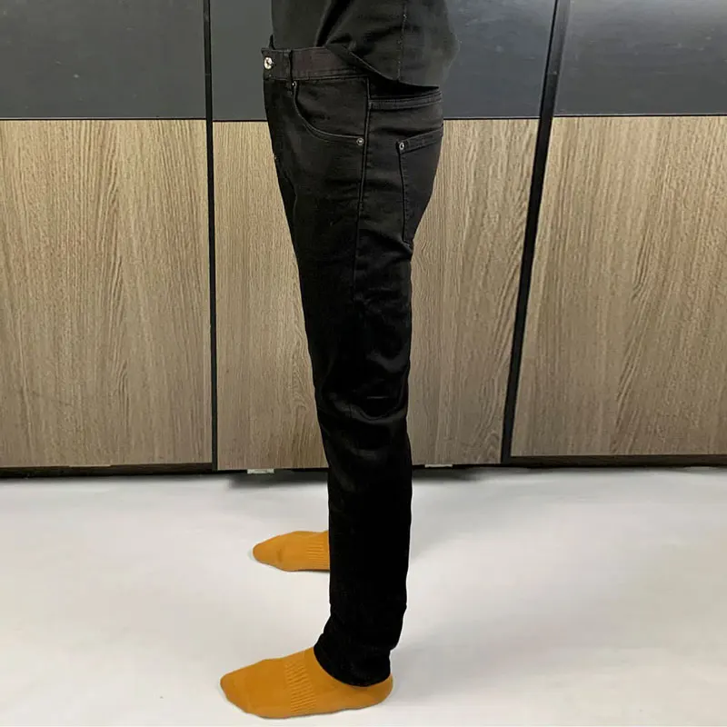 Streetwear Fashion Men Jeans Black Stretch Skinny Fit Elastic Vintage Jeans Men Casual Designer Hip Hop Brand Pencil Pants Homme