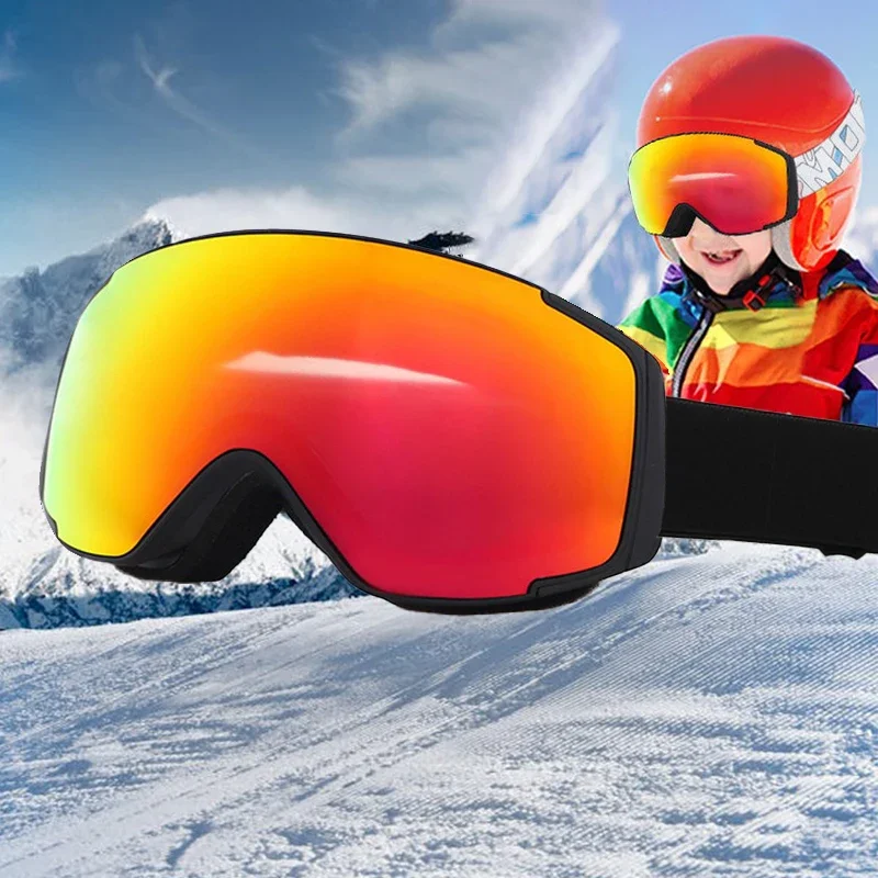 

Children Ski Goggles Snow Goggles Double-Layer Anti-Fog Cylindrical Outdoor Mountaineering Glasses Outdoor Equipment