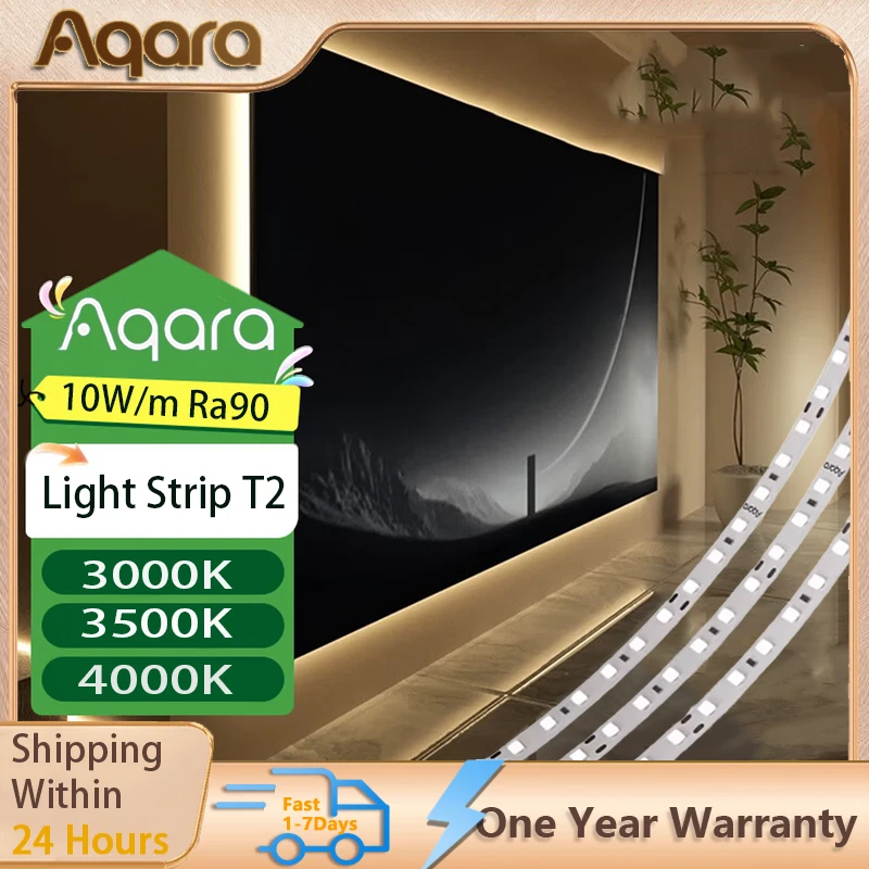 

Aqara Bare Plate Light Strip T2 LED Strip Light 10W Lamp Tape Under Cabinet Collection Display TV Mirror Backlight Lighting