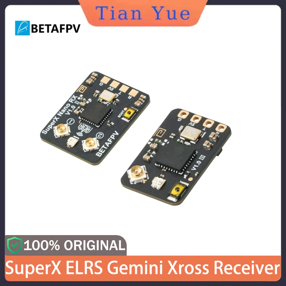 

BETAFPV SuperX ELRS Nano Receiver 2.4G+915M/868M Dual LR1121 Mono Long Range for RC FPV Racing Freestyle Drones