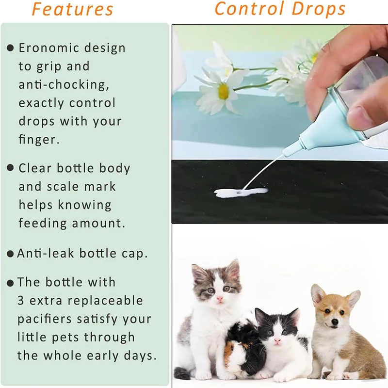 Cat Dog Feeding Bottle Newborn Pet Nursing Water Milk Feeder Device Pacifier Puppy Kitten Animal Drinking Tool