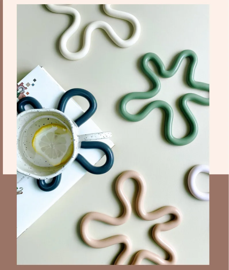 Creative Geometrical Silicone Tableware Mat Kitchen Anti Scalding Pot Mat Dining Table Soup Bowl Dinner Plate Mats Tea Pot Mats