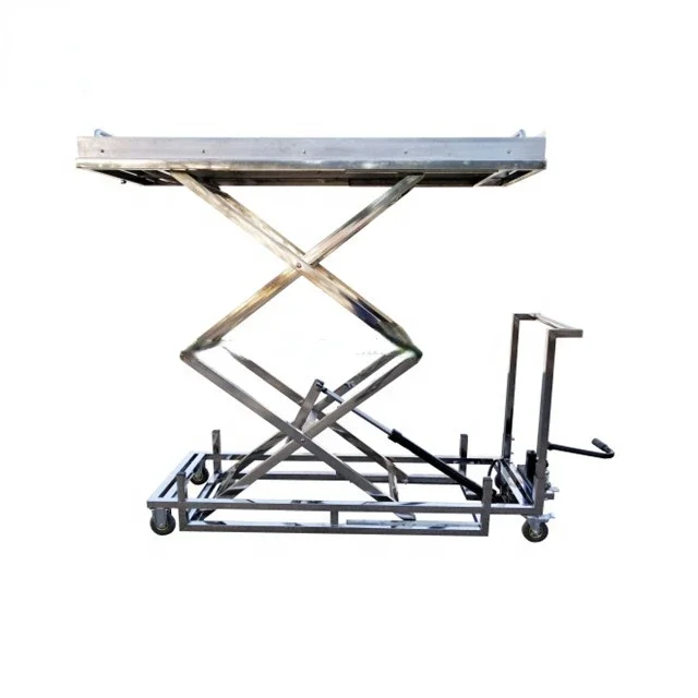 Carrito de acero inoxidable para Funeral, elevador de cuerpo hidráulico, gran oferta