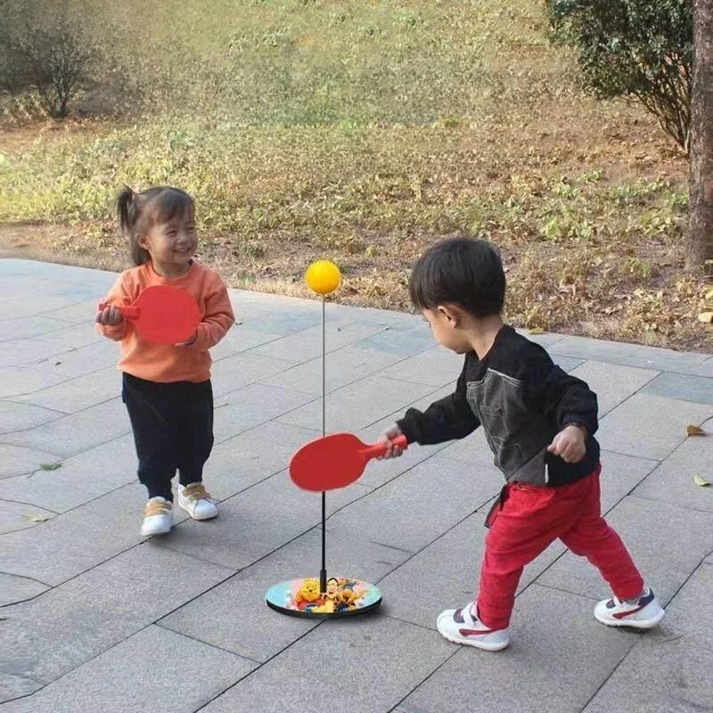 

Indoor Pong Trainer Self-Practice Tool Stress Relief Home Use Single Double Player Children 3 to 6 Years Old Half Parent...