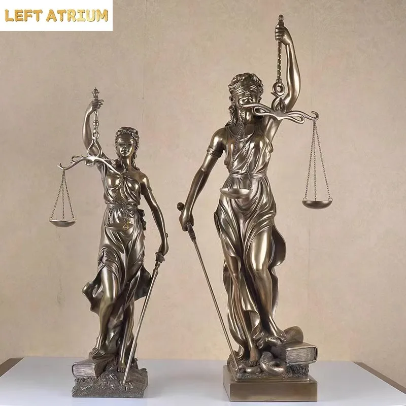 Judicial Fairness and Justice Goddess Figures Statue Desk Decoration Mythical Character Resin Sculpture Room Aesthetic Decor