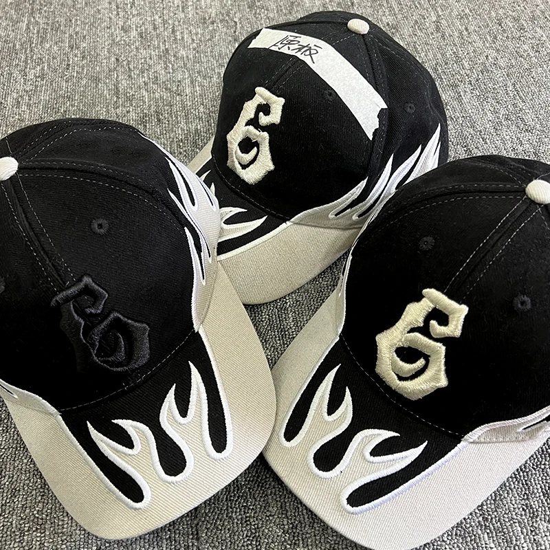 Star with Hip Hop Hat Best-selling High Street Fashion Flame Baseball Cap Outdoor Street Cool Tide Brand Sun Shield Caps