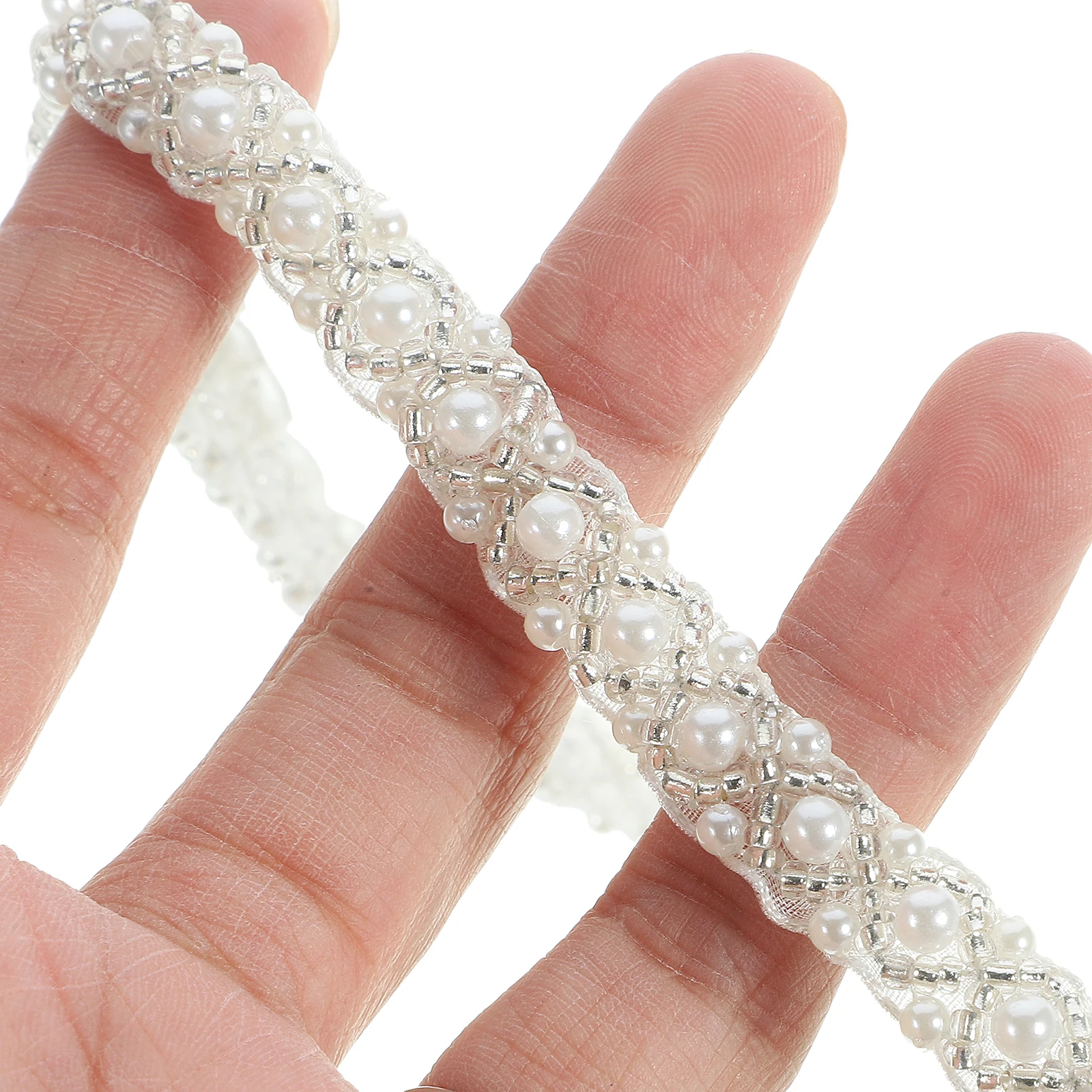 

Lace Diamante Chain Applique Sew on Wedding Dress Rhinestone Trim Sewing Christmas Crystal