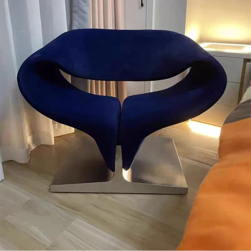 

Chair fiberglass ribbon chair, shaped Nordic minimalist creative hotel reception chair