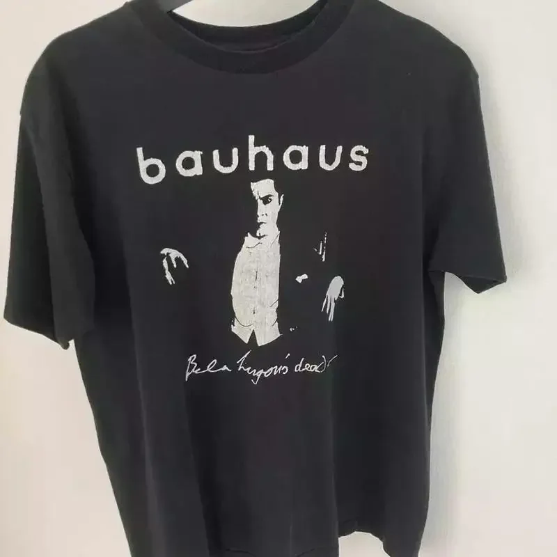 1980s Bauhaus Bela Lugosis dead T shirt basic black tee Reprint NH12376
