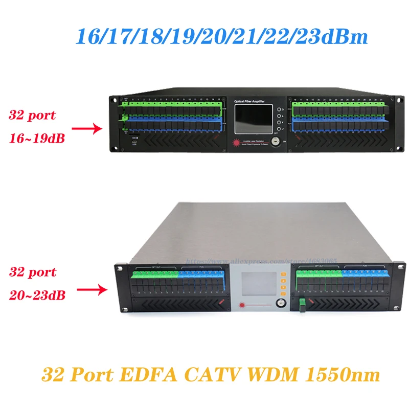 EDFA 32 Port 16/19/20/21/22/23dBm CATV 1550nm CATV With WDM Highpower Multi-output Optical Fiber Amplifier EDFA WDM customized