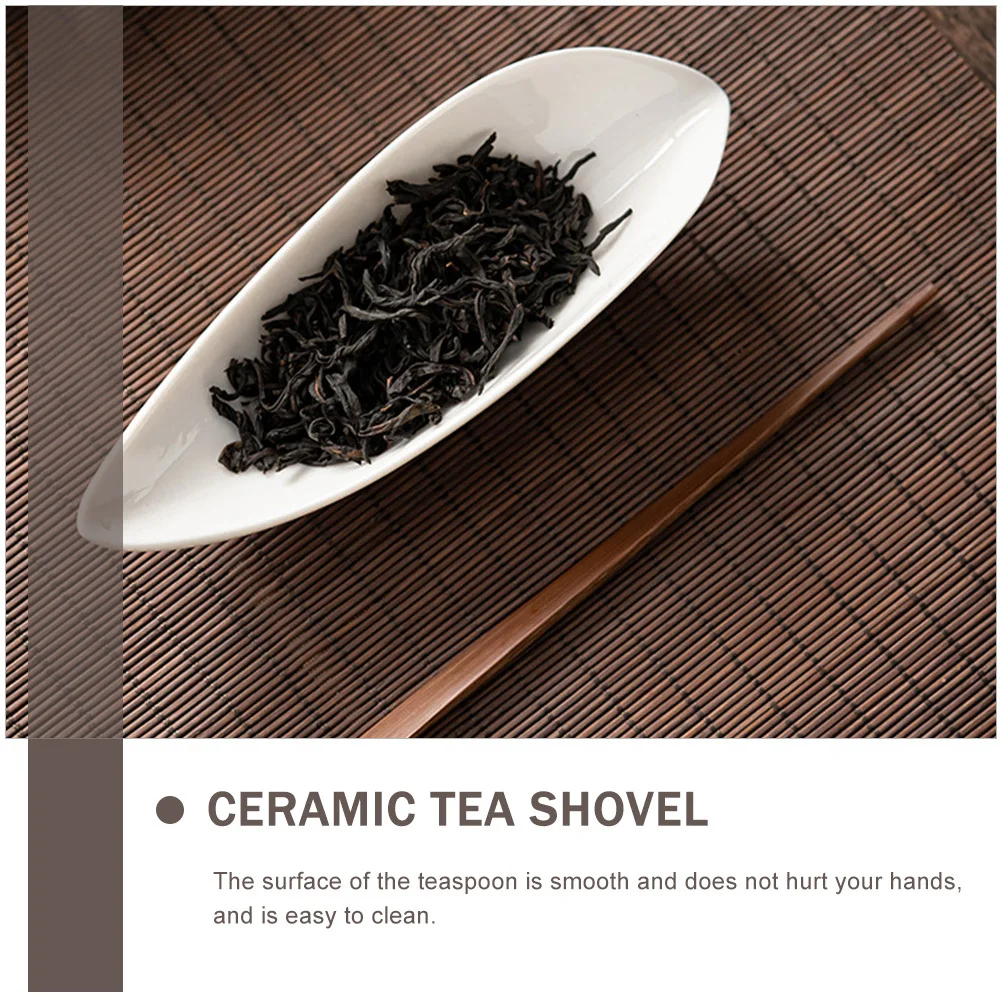 

2 Pcs Spoon Scoop Tea Accessories Tools Tea-leaf Containers Practical Spoons Shovel Ceramic
