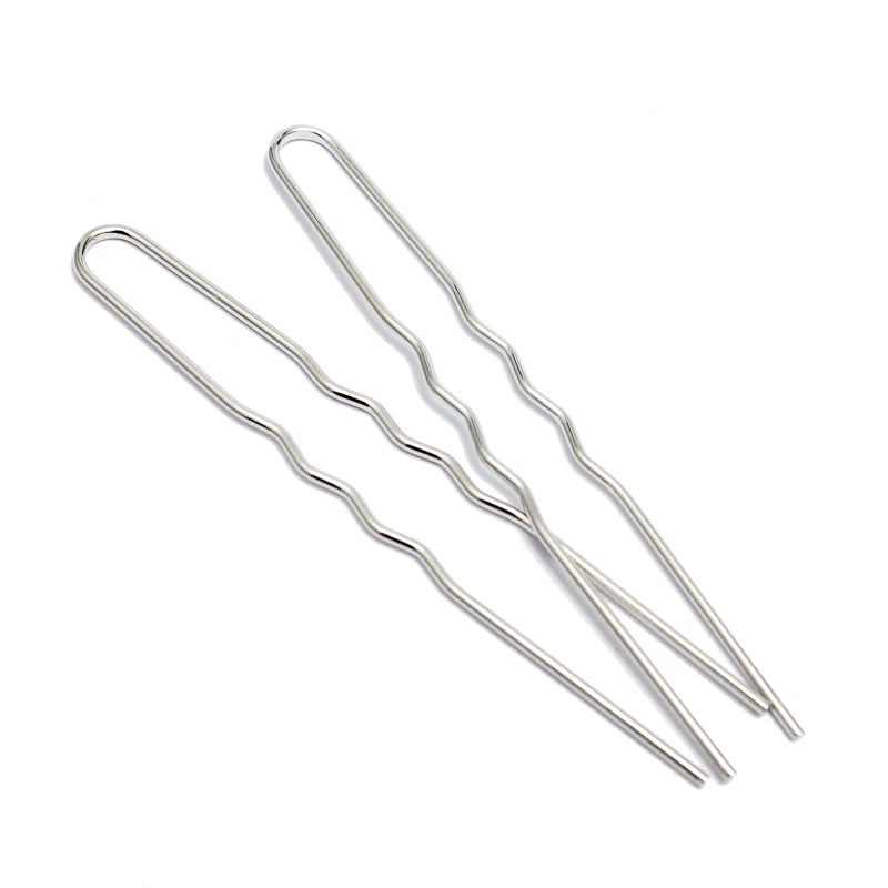 50pcs 70mmx1.2mm Raw Brass Rose Gold Color Hair Sticks U shape Hair Pins Blank Base Setting For Women Jewelry Bulks Components