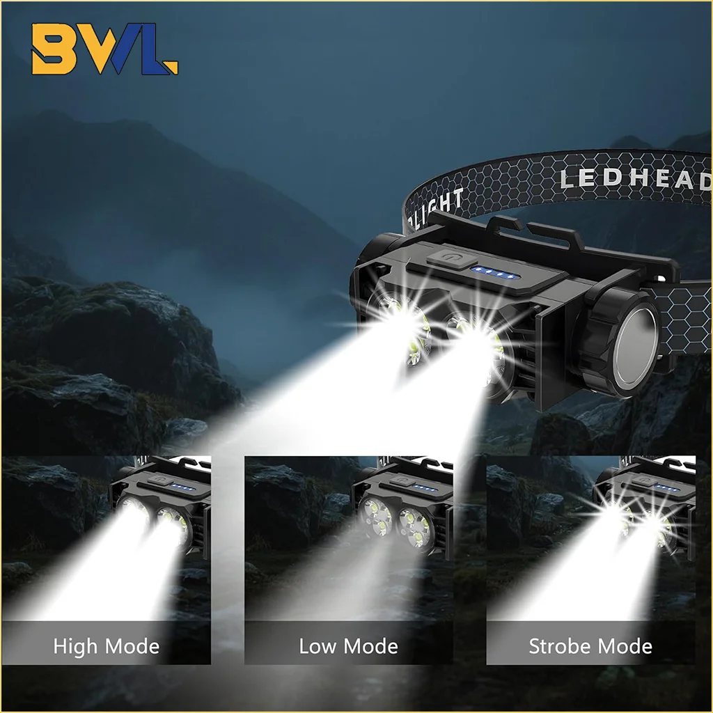 

Профессиональный светодиодный налобный фонарь, суперяркий, перезаряжаемый, водонепроницаемый, для ночной рыбалки, кемпинга и строительных работ