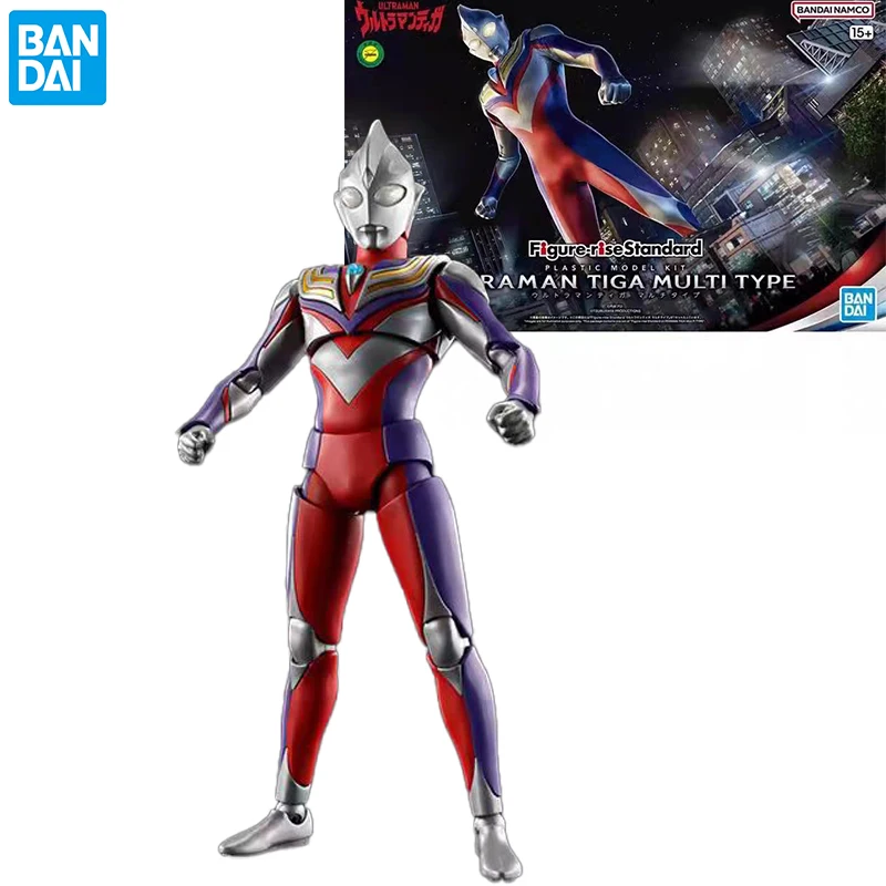 Bandai Original Anime Figure-rise Standard ULTRAMAN TIGA MULTI TYPE Action Figure Assembly Model Kit Gift Toy Collection for Kid