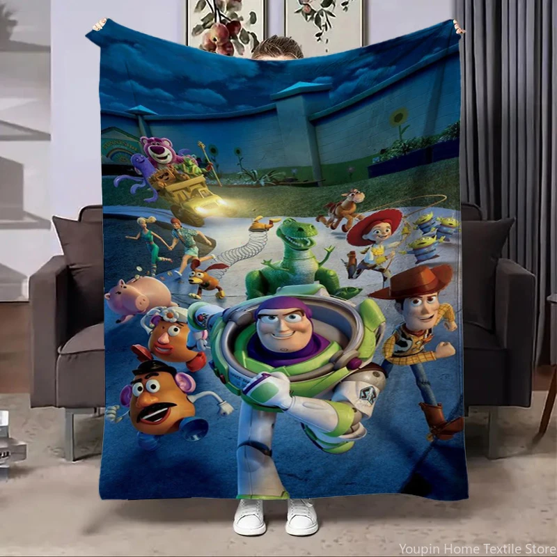 Disney Toy Story Flannel Throw Blanket for Bed Sofa Home Bedroom Office Travel Picnic Children Cover Blanket Kids Warm Soft Gift