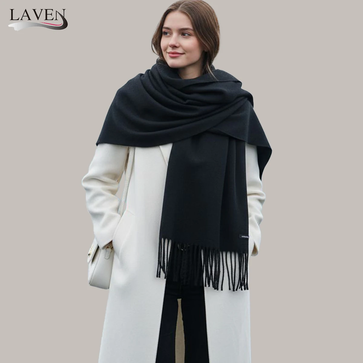 

Сплошной цвет, кашемировый хиджаб, шарф с кисточками, исламские хиджабы, женские тюрбаны, повязка на голову, теплый зимний шарф, аксессуар