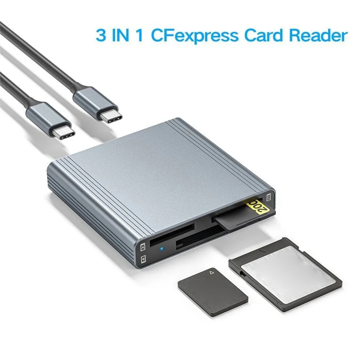 

AD41-Card Reader for CFexpress Type A + Type B + SD Memory Card 3-In-1 High Speed 10Gbps Data Transfer USB 3.1 Gen