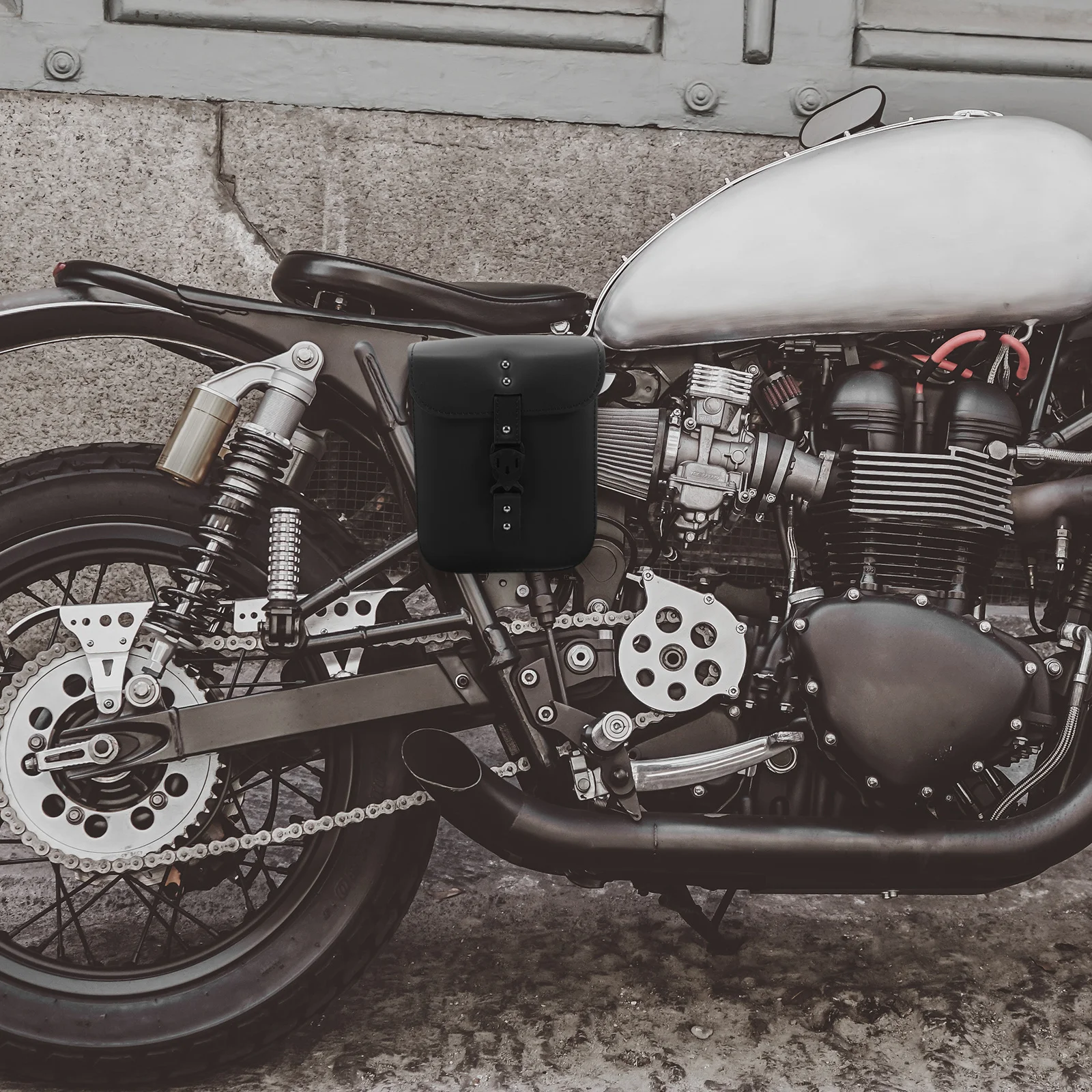 

Retro Motorcycle Side Saddle Bag Large Capacity Synthetic Organizer Pannier Tool Bag Motorcycle Storage Saddlebag