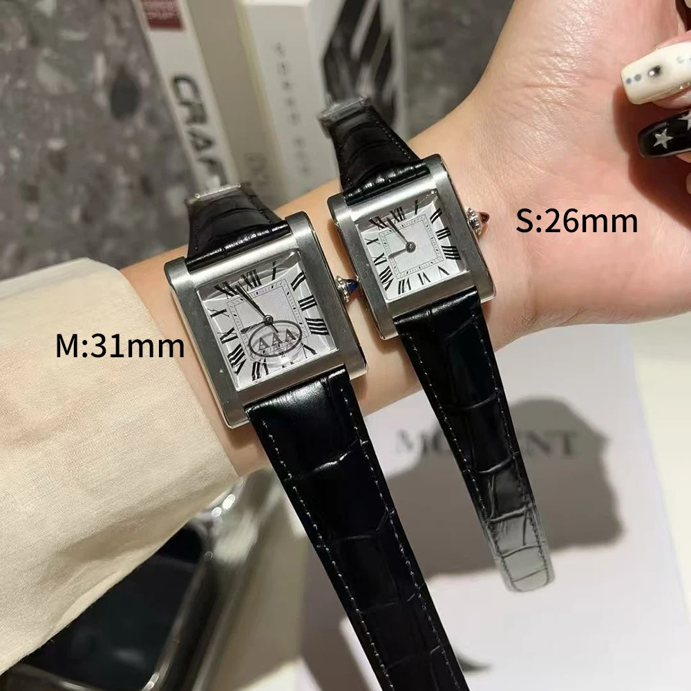 2025 luxo ct marca feminina relógio de quartzo japonês aço inoxidável diamante quadrado mulher roupas banheira relógio de couro genuíno