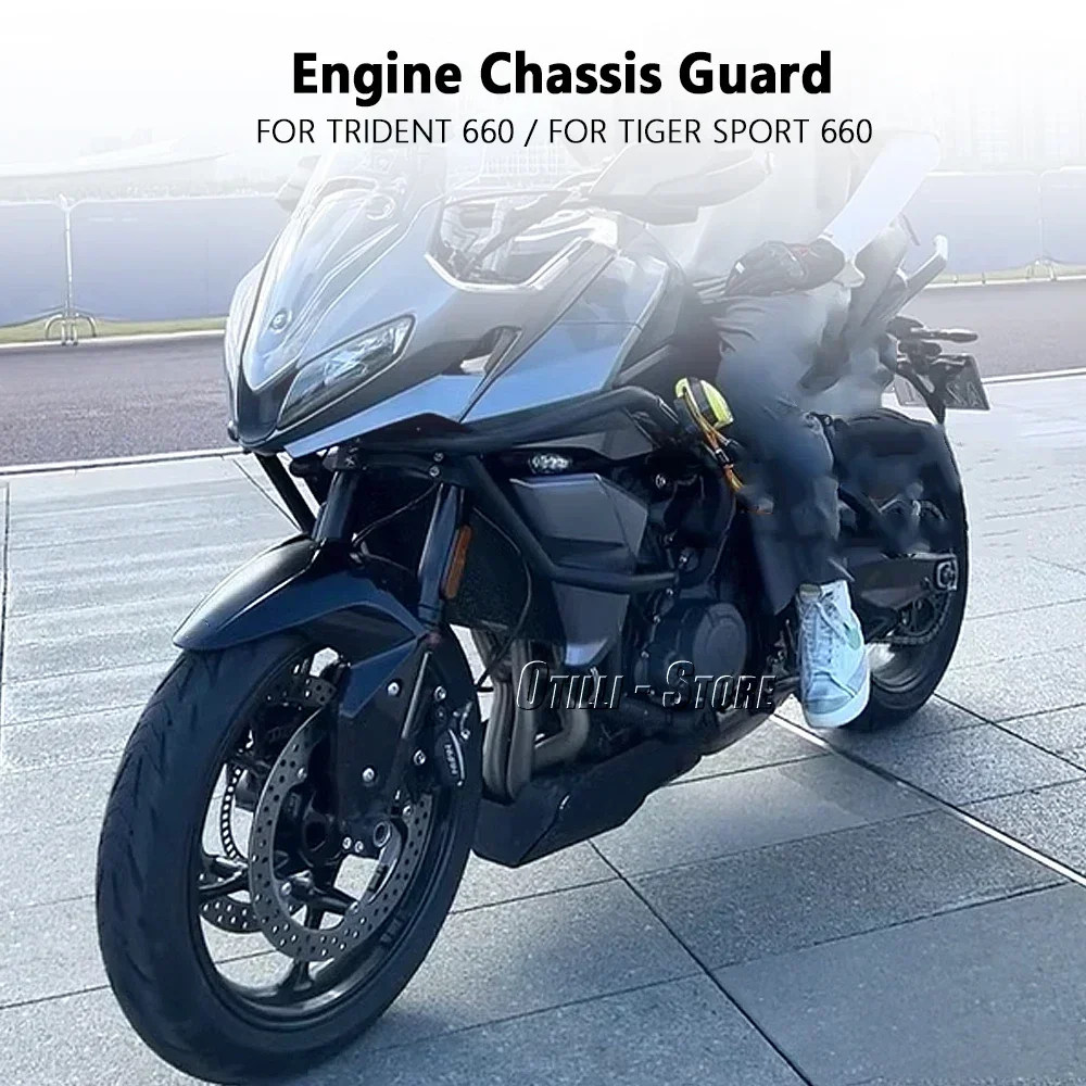 Motorcycle Engine Base Skid Plates Protection Cover For Trident 660 2021-2023 Engine Chassis Guard For Tiger Sport 660 2022 2023