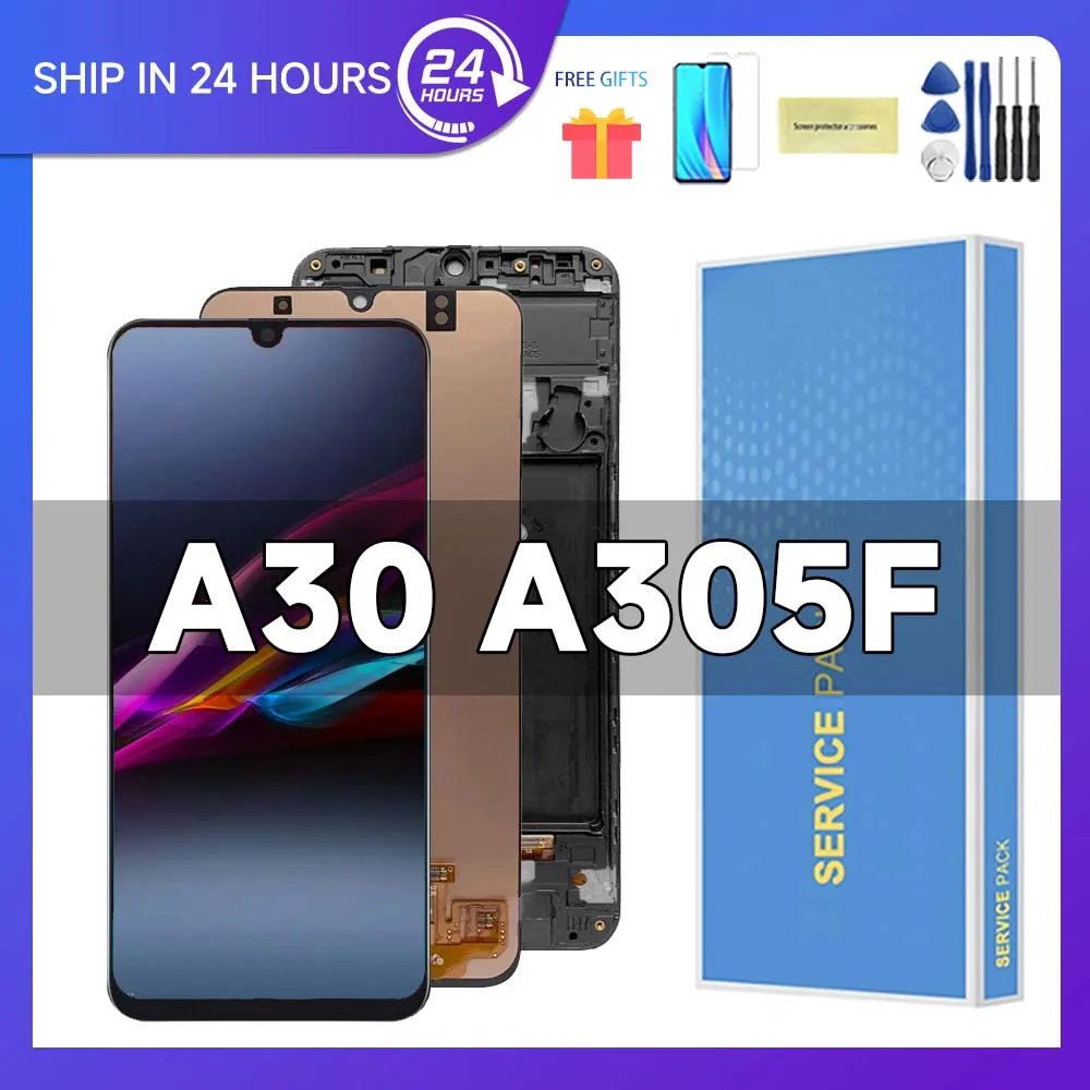 6.4'' AMOLED For Samsung A30 LCD Display Touch Screen Digitizer Assembly A305/DS A305FN A305G A305GN A305YN LCD