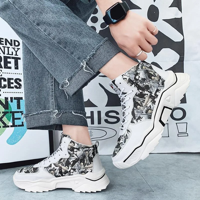 قطعة واحدة تنفس تنوعا المتخصصة الأصلي حذاء كاجوال للرجال الربيع/الخريف وصول جديد سميكة القاع المضادة للانزلاق أحذية رياضية #2