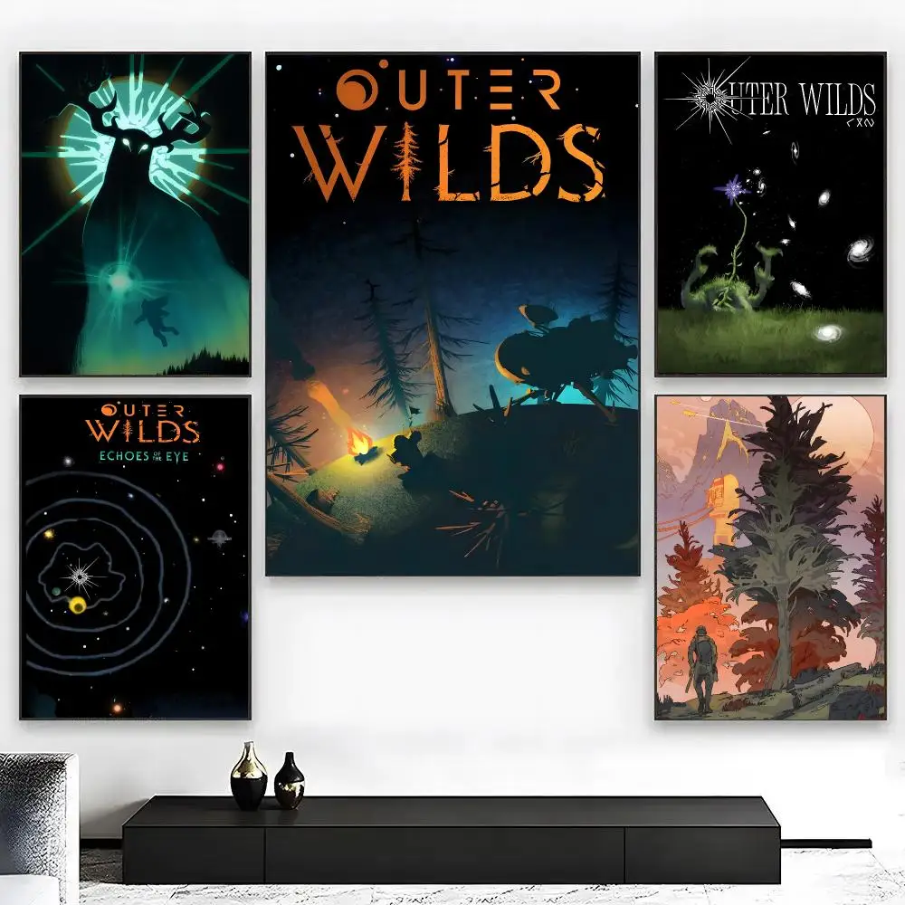 O-Outer Wilds Game Poster High Quality Bedroom Living Room Aesthetic Wall Decoration Painting Stickers Gift