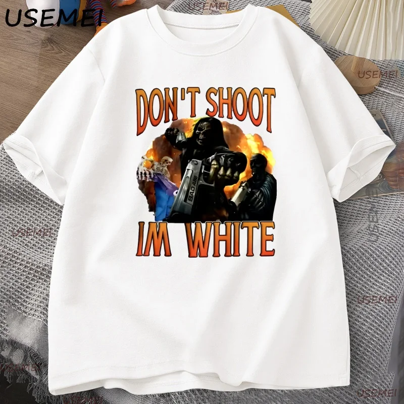 Lustige Don't Shoot Grafik-T-Shirts für Männer und Frauen, lässiger Humor, kurzärmelige T-Shirts, Unisex, Vintage-Mode, Gothic-Tops, Streetwear