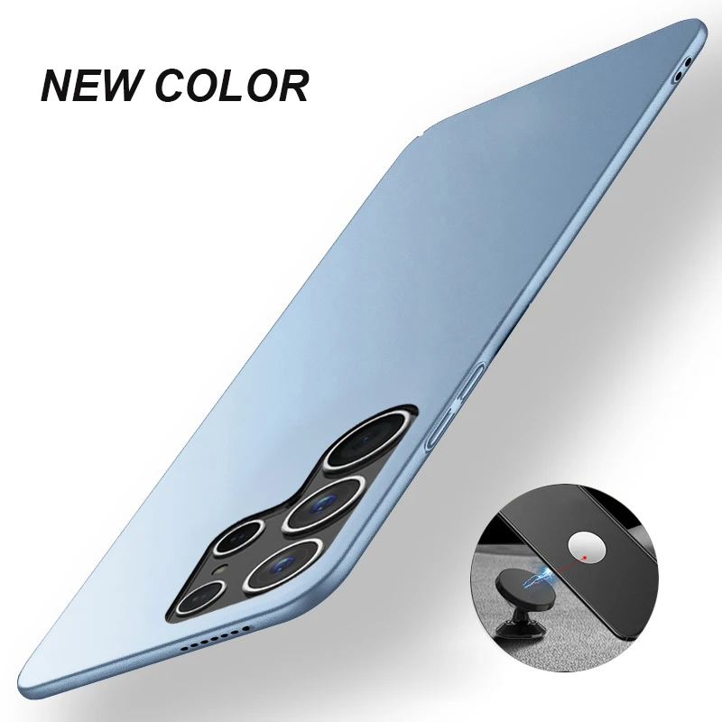 

New Color Magnetic Car Hard Ultra thin Case For Samsung Galaxy S24 S23 S22 S21 S20 Note 20 Ultra Note 10 Plus S21FE S20 FE Cover