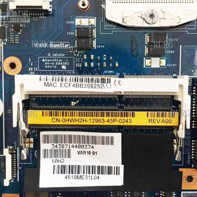 A+  0HWH2H For Dell Precision M6800 Motherboard LA-9781P Mainboard HWH2H