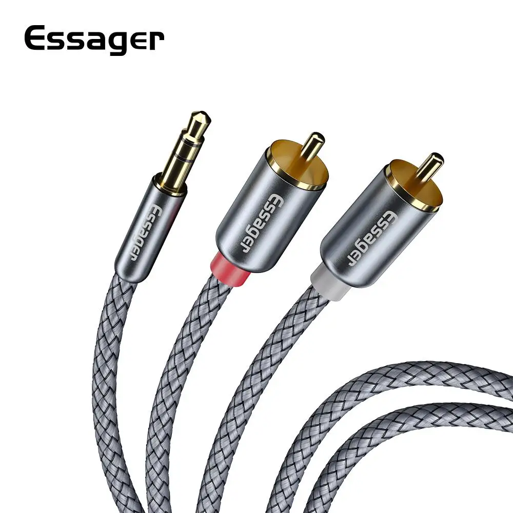 كابل 2RCA إلى 3.5 كابل الصوت 3.5 مللي متر جاك rca aux كابل 0.5 متر 1 متر 2 متر 5 متر للهاتف Edifer المسرح المنزلي DVD 2RCA كابل الصوت