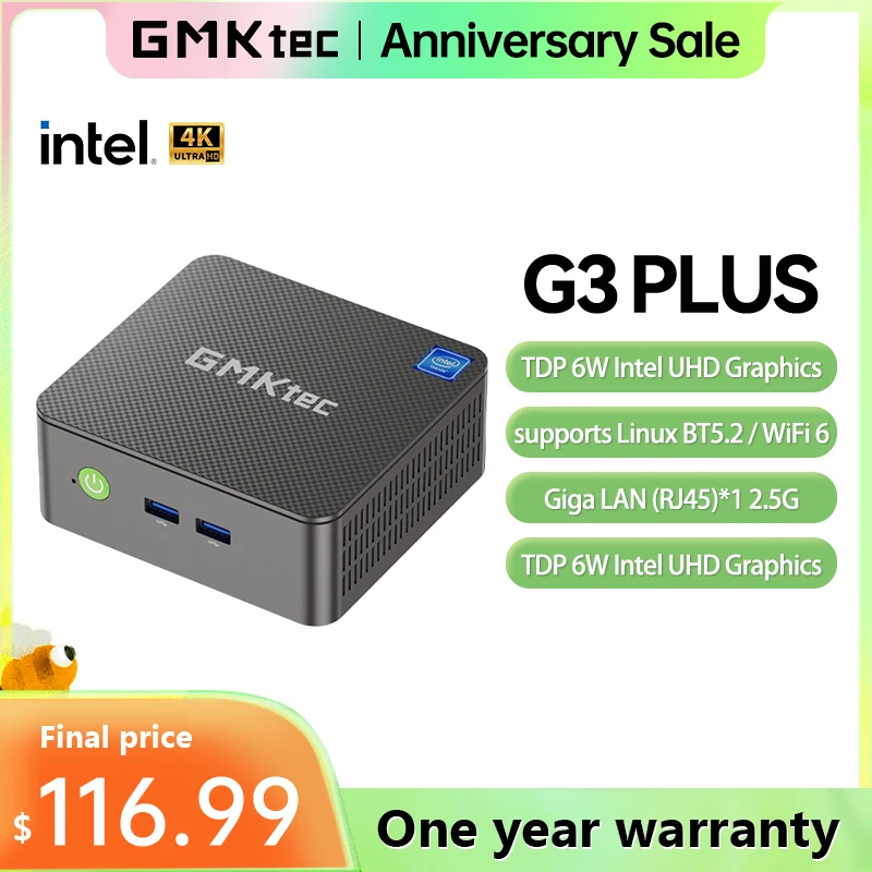 GMKtec Mini Pc GMK G3 PLUS NUCBOX Windows 11 Pro Alder Lake N150 Intel 12th WiFi 6 Desktop Computer Mini Pc Work