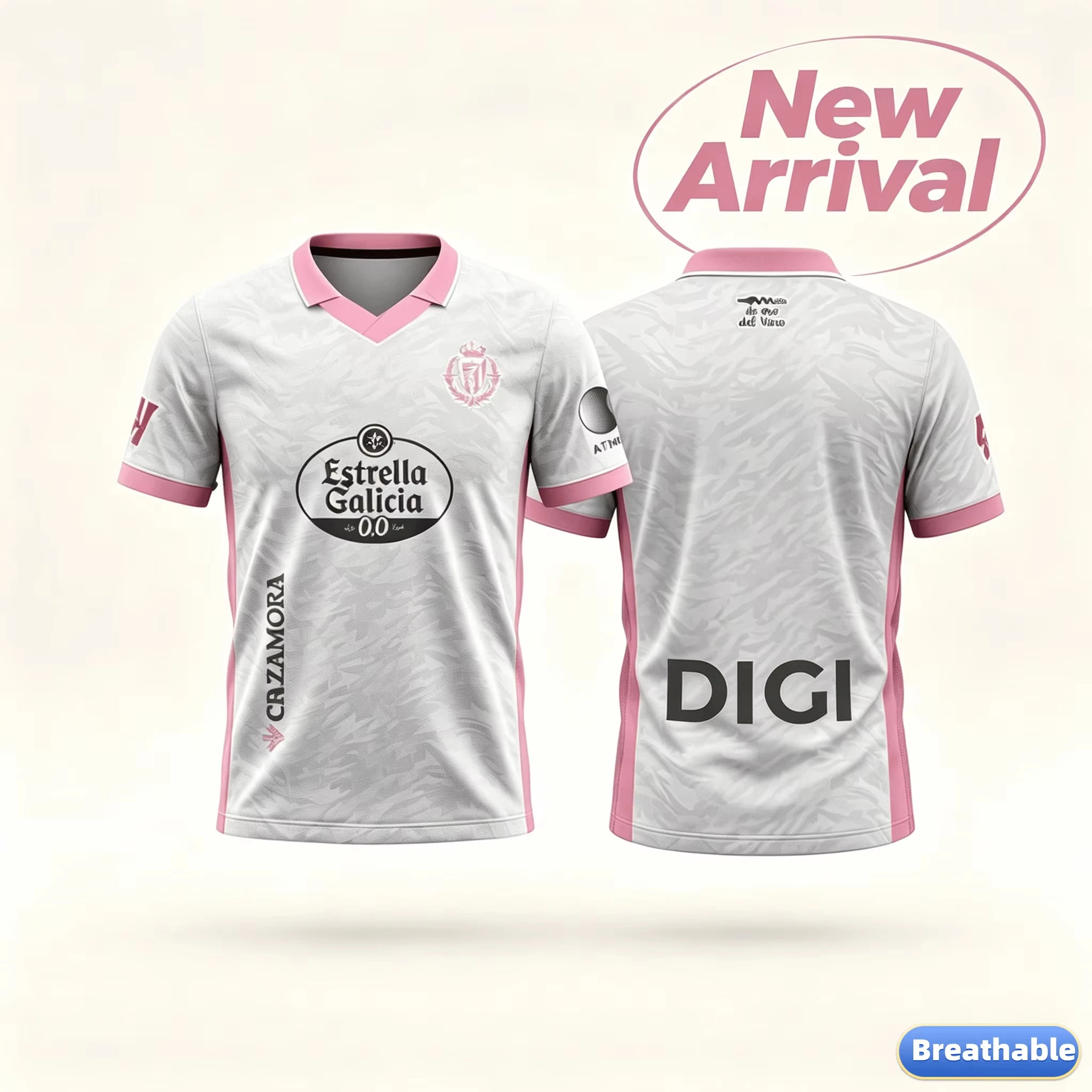 Camisa de Futebol Masculina Espanhola 2026-27, Camiseta Dry-fit Adulto, Real Valladolid, Unissex, Esportes ao Ar Livre, Respirável, Camisa de Treino de Futebol