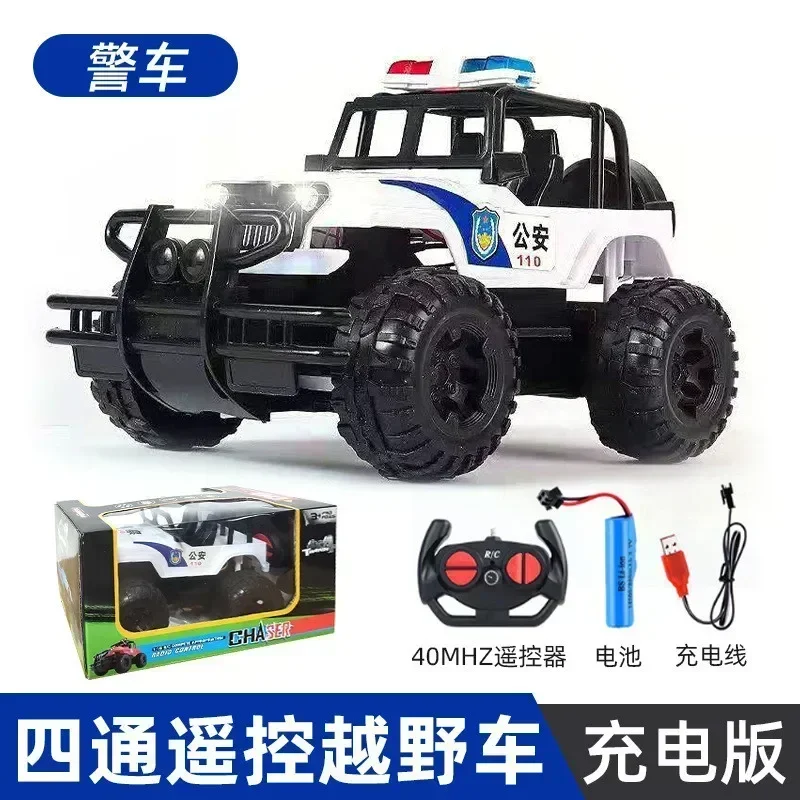 RC carro de controle remoto elétrico para crianças, Recarga LED Light, plástico off-road, caminhão 4WD, simulação de brinquedo, Drift Stunt Gift