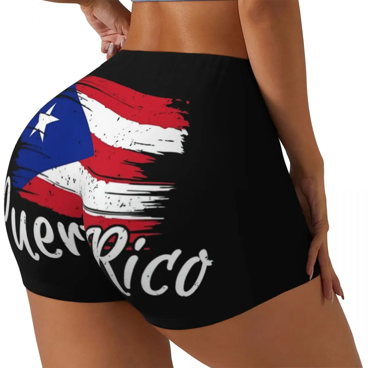 Pantalones cortos de Yoga con bandera de Puerto Rico para mujer, ropa deportiva de secado rápido para gimnasio, correr