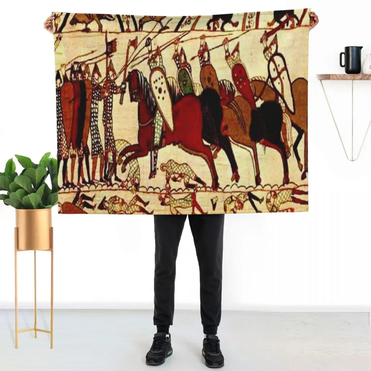 Battle of Hasting Bayeux Scene Throw Blanket Extra Large Throw Picnic warm winter Furrys Luxury Brand funny gift Blankets