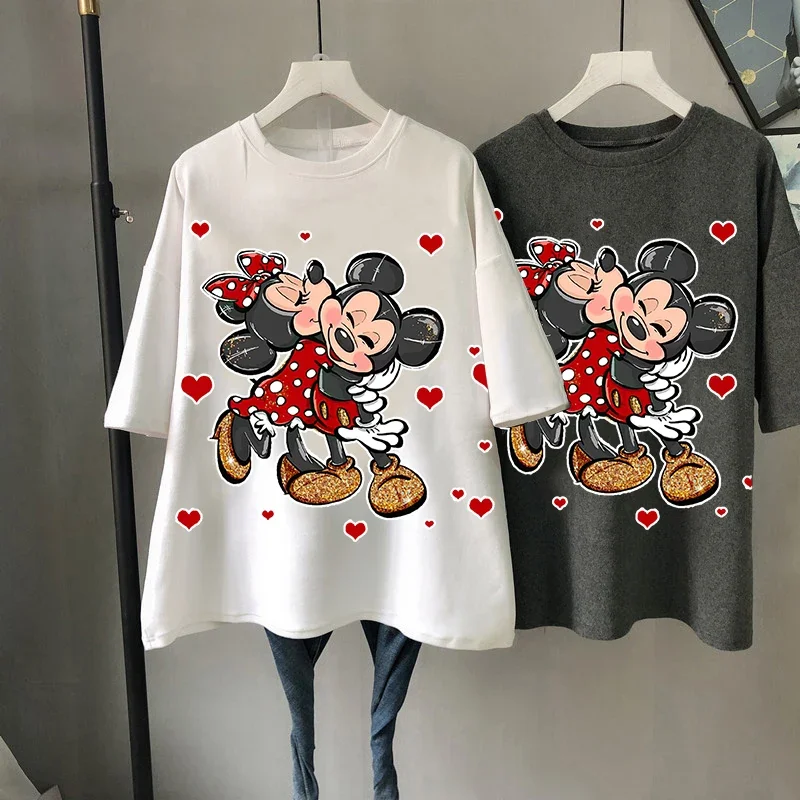 Summer Women Korean New Mickey Mouse Women\'s Tshirt Version of Loose Half-sleeved Summer Women\'s Tshirt Women Clothes Y2K