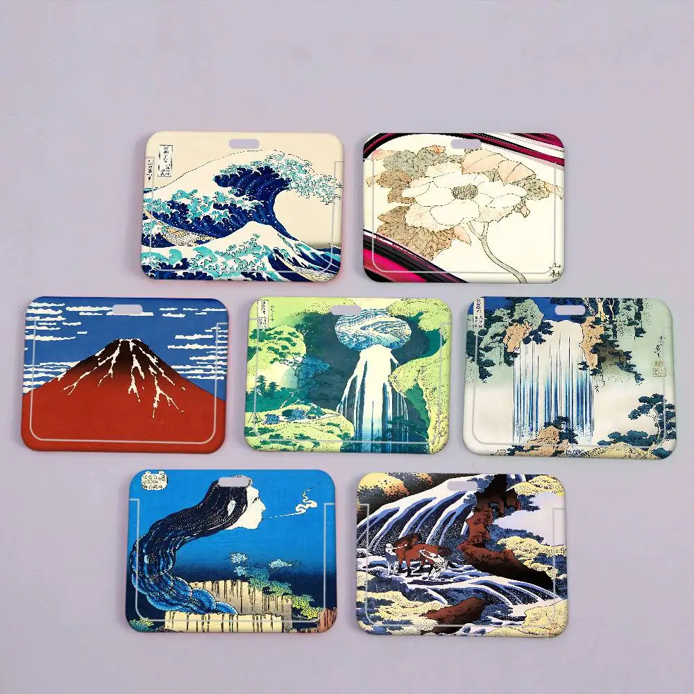 

Держатель для ID-карт и кредитных карт с ремешком на шею в стиле аниме K-Katsushika H-Hokusai, подарок для детей