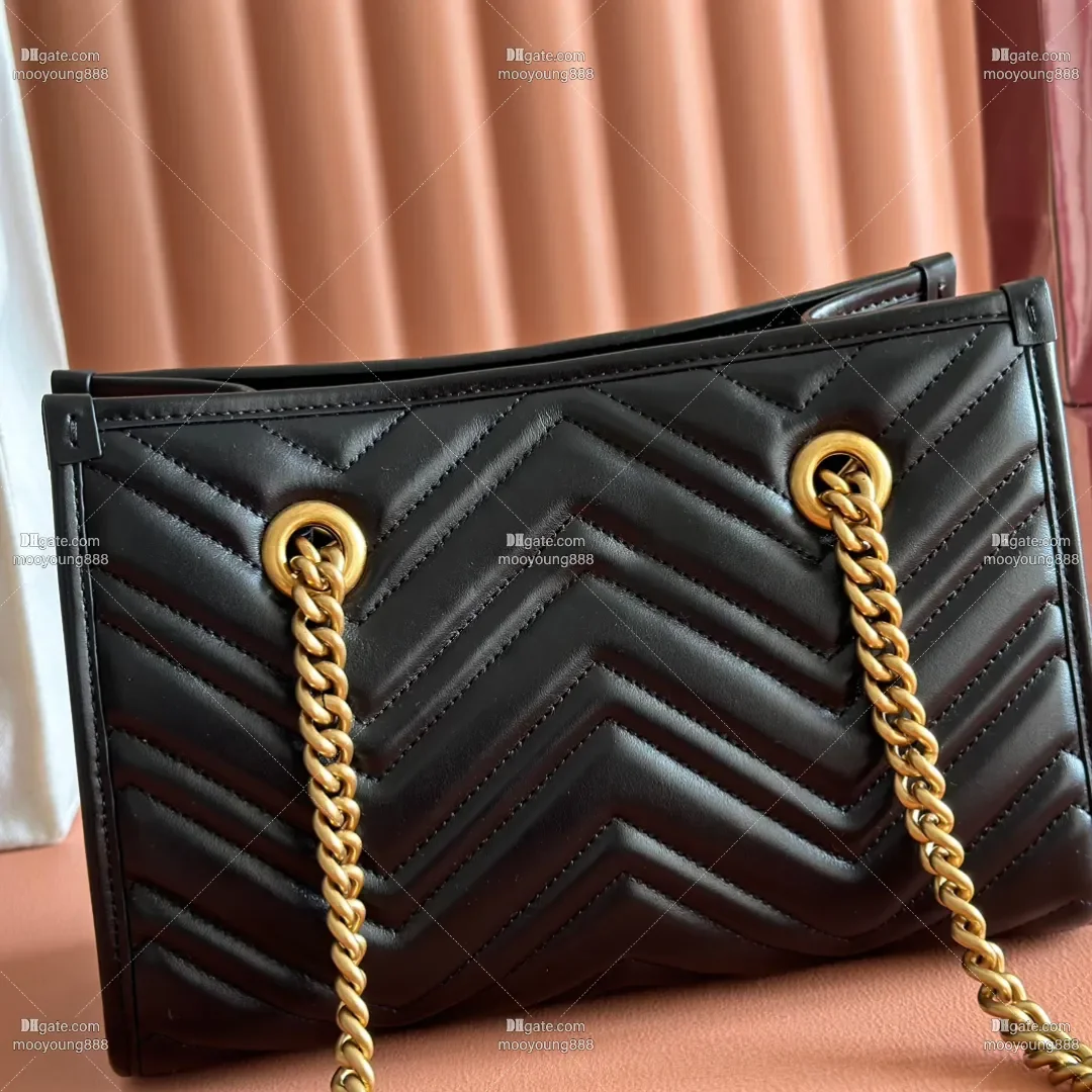 

wholesale price 12A mirror quality marmont small tote bag for women 26.5cm real cowhide leather luxury handbag shopping